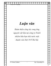 Chuyên đề Hoàn thiện công tác cung ứng nguyên vật liệu tại công ty TNHH Nhà nước một thành viên dệt 19/5 Hà Nội