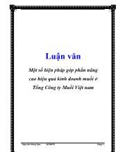 Chuyên đề Một số biện pháp góp phần nâng cao hiệu quả kinh doanh muối ở tổng công ty muối Việt Nam