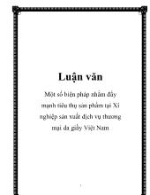 Chuyên đề Một số biện pháp nhằm đẩy mạnh tiêu thụ sản phẩm tại xí nghiệp sản xuất dịch vụ thương mại da giầy Việt Nam