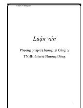 Chuyên đề Phương pháp trả lương tại công ty TNHH điện tử Phương Đông