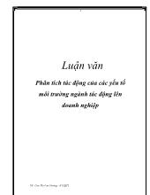 Đề án Phân tích tác động của các yếu tố môi trường ngành tác động lên doanh nghiệp