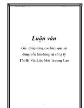 Đề tài Giải pháp nâng cao hiệu quả sử dụng vốn lưu động tại công ty TNHH vật liệu mới Trương Cao