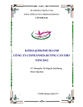 Đề tài Kế hoạch kinh doanh công ty cổ phần mía đường Cần Thơ năm 2012