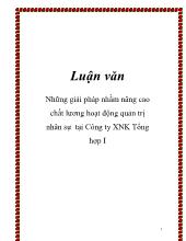 Đề tài Những giải pháp nhằm nâng cao chất lượng hoạt động quản trị nhân sự tại công ty xuất nhập khẩu tổng hợp I