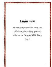 Đề tài Những giải pháp nhằm nâng cao chất lượng hoạt động quản trị nhân sự tại công ty xuất nhập khẩu tổng hợp I