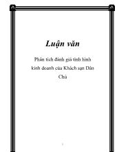 Đề tài Phân tích đánh giá tình hình kinh doanh của khách sạn Dân Chủ