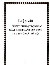 Đề tài Phân tích hoạt động sản xuất kinh doanh của công ty gạch ốp lát Hà Nội