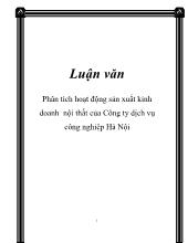 Đề tài Phân tích hoạt động sản xuất kinh doanh nội thất của công ty dịch vụ công nghiệp Hà Nội