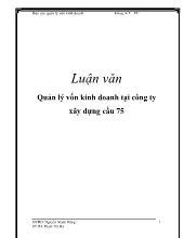 Đề tài Quản lý vốn kinh doanh tại công ty xây dựng cầu 75