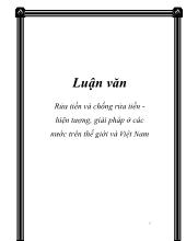 Đề tài Rửa tiền và chống rửa tiền: Hiện tượng, giải pháp ở các nước trên thế giới và Việt Nam