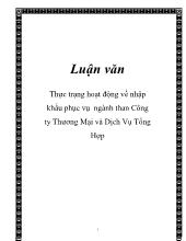 Đề tài Thực trạng hoạt động về nhập khẩu phục vụ ngành than công ty thương mại và dịch vụ tổng hợp