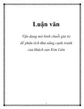 Đề tài Vận dụng mô hình chuỗi giá trị để phân tích khả năng cạnh tranh của khách sạn Kim Liên