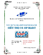 Đề tài Xây dựng địa điểm kinh doanh siêu thị Co.op Mart
