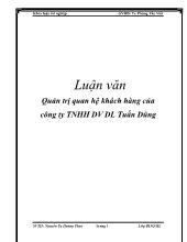 Khóa luận Quản trị quan hệ khách hàng của công ty TNHH dịch vụ du lịch Tuấn Dũng