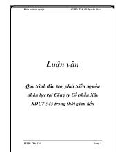 Khóa luận Quy trình đào tạo, phát triển nguồn nhân lực tại công ty cổ phần xây dựng công trình 545