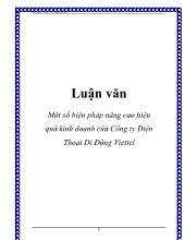 Luận văn Một số biện pháp nâng cao hiệu quả kinh doanh của công ty điện thoại di động Viettel