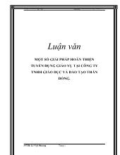 Luận văn Một số giải pháp nhằm hoàn thiện tuyển dụng giáo vụ tại công ty TNHH giáo dục và đào tạo Thần Đồng
