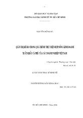 Luận văn Quản trị rủi ro trong quá trình thực hiện hợp đồng kinh doanh xuất khẩu cà phê của các doanh nghiệp Việt Nam