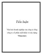 Tiểu luận Văn hoá doanh nghiệp của công ty tổng công ty cổ phần xuất khẩu và xây dựng Vinaconex