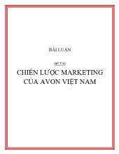 Đề tài Chiến lược marketing của AVON Việt Nam