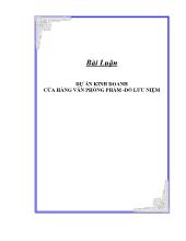 Đề tài Dự án kinh doanh cửa hàng văn phòng phẩm, đồ lưu niệm