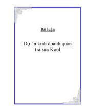 Đề tài Dự án kinh doanh quán trà sữa Kool