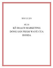 Đề tài Kế hoạch marketing dòng sản phẩm Wave của Honda