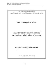 Luận văn Phân tích tăng trưởng kinh tế của thành phố Đà Nẵng từ 1997-2006