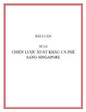 Tiểu luận Phân tích môi trường Singapore và phương thức xâm nhập cho cà phê hạt Việt Nam