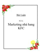 Đề tài Chiến lược marketing - mix và đề xuất cho KFC Việt Nam