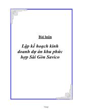 Đề tài Lập kế hoạch kinh doanh dự án khu phức hợp Sài Gòn Savico