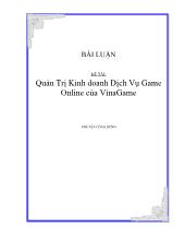 Đề tài Quản trị kinh doanh dịch vụ Game Online của VinaGame