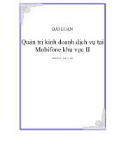 Đề tài Quản trị kinh doanh dịch vụ tại Mobifone khu vực II