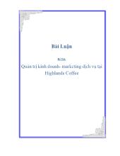 Đề tài Quản trị marketing dịch vụ tại Highlands Coffee