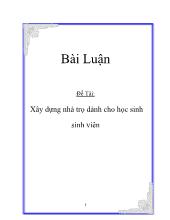Đề tài Xây dựng nhà trọ dành cho học sinh, sinh viên trên địa bàn TP HCM