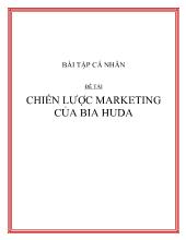 Xây dựng chiến lược marketing hỗn hợp cho sản phẩm bia Huda lon của công ty Bia Huế
