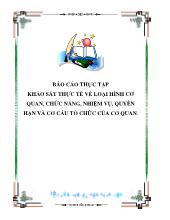 Đề tài Tổng quan về khảo sát thực tế về loại hình cơ quan, chức năng, nhiệm vụ, quyền hạn và cơ cấu tổ chức của cơ quan