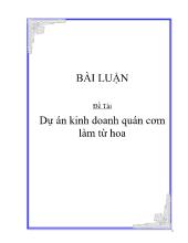 Đề án Dự án kinh doanh quán cơm làm từ hoa