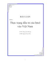 Đề án Thực trạng đầu tư của tập đoàn Intel vào Việt Nam