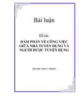 Đề tài Đàm phán về công việc giữa nhà tuyển dụng và người được tuyển dụng