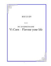 Đề tài Dự án kinh doanh Vi Corn: Flavour your life