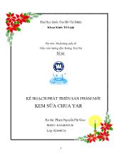 Đề tài Kế hoạch phát triển sản phẩm mới kem sữa chưa YAR