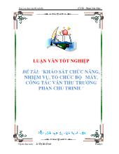 Đề tài Khảo sát chức năng, nhiệm vụ, tổ chức bộ máy, công tác văn thư trường Phan Chu Trinh