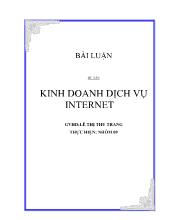 Đề tài Kinh doanh dịch vụ Internet tại đường Trần Hoàng Na, Quận Ninh Kiều, Thành phố Cần Thơ