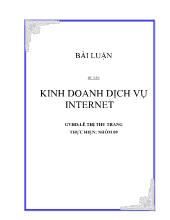 Đề tài Kinh doanh dịch vụ Internet tại đường Trần Hoàng Na, Quận Ninh Kiều, Thành phố Cần Thơ