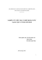 Đề tài Nghiên cứu tiêu thụ cà phê trong nước tại Hà Nội và TP Hồ Chí Minh