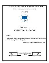 Đề tài Phân tích ảnh hưởng của môi trường văn hóa đến hoạt động marketing tại hai quốc gia Nhật Bản và Hàn Quốc