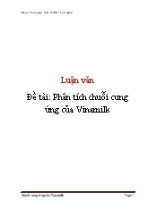 Đề tài Phân tích chuỗi cung ứng của VinaMilk