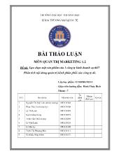 Đề tài Phân tích nội dung quản trị kênh phân phối của công ty URC Việt Nam với sản phẩm trà xanh C2
