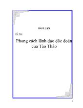 Đề tài Phong cách lãnh đạo độc đoán của Tào Tháo